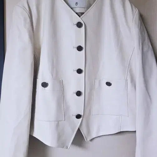 [BUNJANG] Maison Marae Ivory Leather Jacket / 메종마레 아이보리 레더자켓 myr
