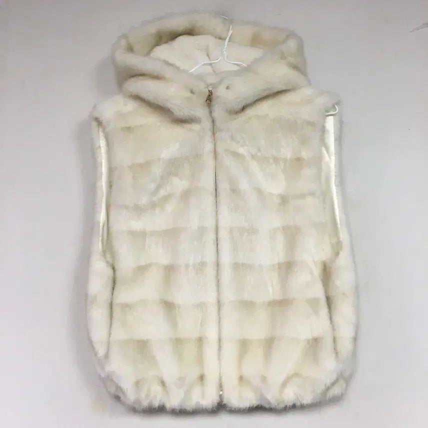 [BUNJANG] Egoist Eco Fur Hooded Vest Free Size / 에고이스트 에코퍼 후드 베스트 F