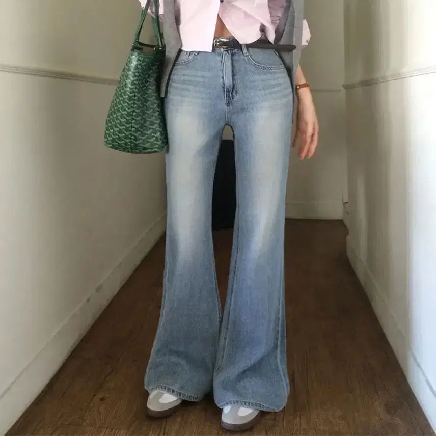 [BUNJANG] High-Waisted Bootcut Denim Pants / 하이웨이스트 부츠컷 데님 팬츠
