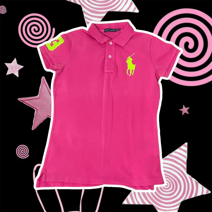 [BUNJANG] Polo Ralph Lauren Big Pony Slim Fit T-Shirt Pink / 폴로 빅포니 넘버 3 찐핑크 슬림핏 반팔