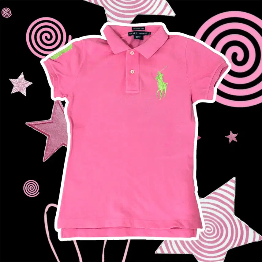 [BUNJANG] Polo Ralph Lauren Big Pony Pink Short Sleeve T-Shirt / 폴로 빅포니 넘버 3 연핑크 딱붙핏 반팔