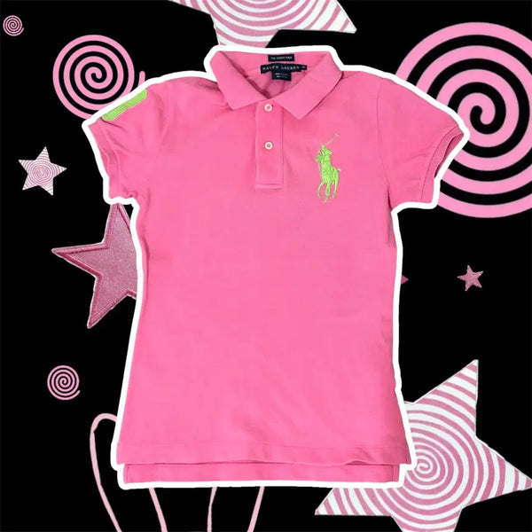 [BUNJANG] Polo Ralph Lauren Big Pony Pink Short Sleeve T-Shirt / 폴로 빅포니 넘버 3 연핑크 딱붙핏 반팔
