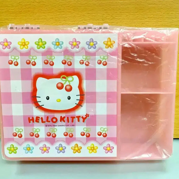 [BUNJANG] Sanrio Hello Kitty Cherry Cosmetic Organizer with Mirror / 체리 키티 수납함 , 카오하나 키티 수납, 키티 화장대, 키티 거울