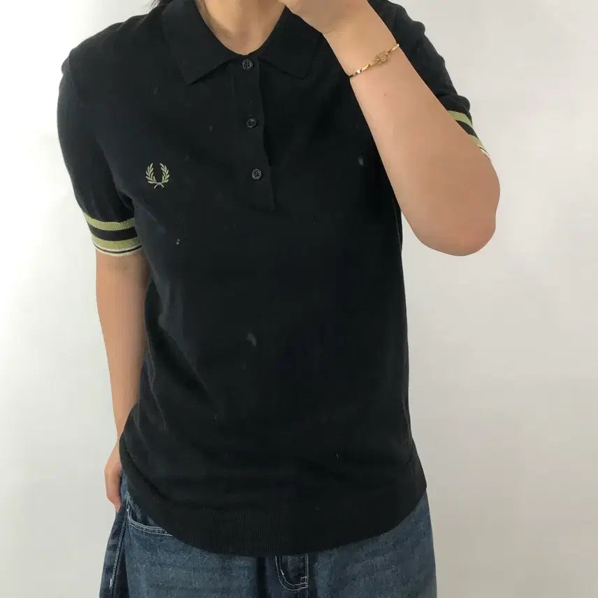 [BUNJANG] Fred Perry Cotton Black Polo Shirt / [M] 프레드페리 코튼 블랙 카라티