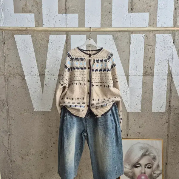 [BUNJANG] Vintage Pattern Cardigan / 행사1)빈티지 패턴 가디건