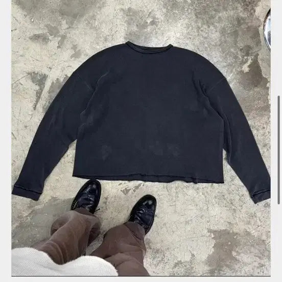 [BUNJANG] Bedford Brooklyn Charcoal Waffle Long Sleeve / Bedford Brklyn 베드포트 브루클린 와플 롱슬리브 차콜