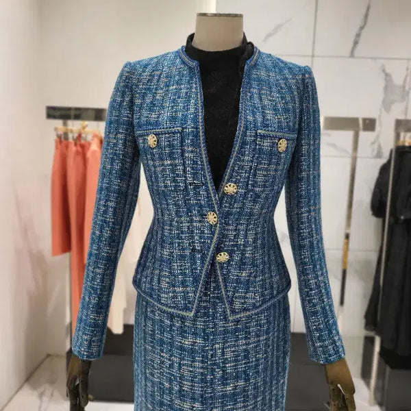[BUNJANG] MOJO.S.FINE 2023 Gold Button Tweed Set Up (Size 55) / 23 모조에스핀 골드 버튼 트위드 셋업 55