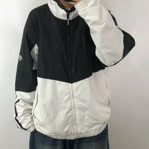 [BUNJANG] Descente Black and White Windbreaker XL / [XL] 데상트 검흰 바람막이