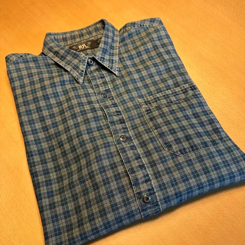 [BUNJANG] RRL Indigo Plaid Cotton Work Shirt / rrl 인디고 플래드 코튼 워크 셔츠