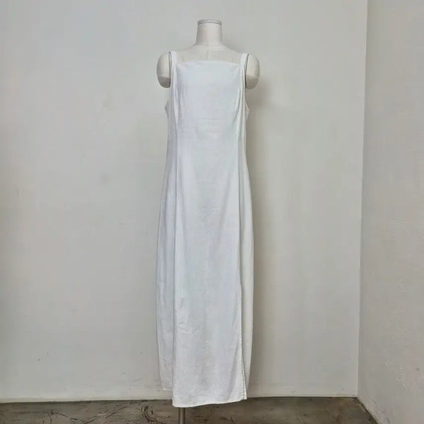 [BUNJANG] Old Navy White Linen Viscose Long Slip Dress / 올드네이비 화이트 린넨 비스코스 롱 슬립원피스
