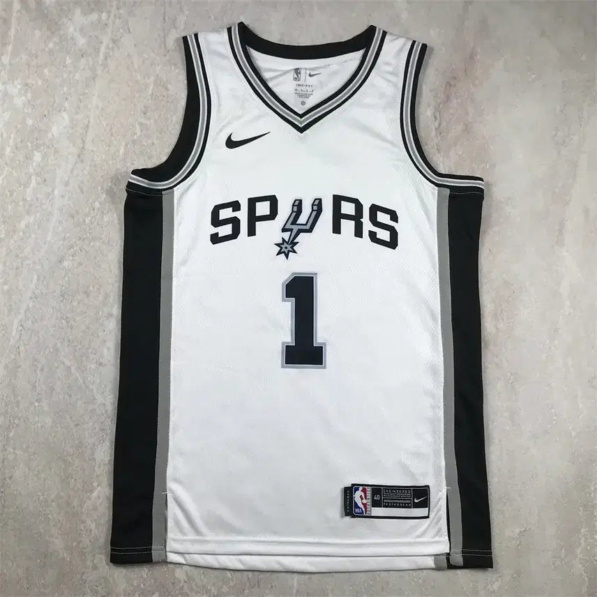 [BUNJANG] Victor Wembanyama Spurs #1 White Hotshtamp Jersey Size S-XXL / 빅터 벤반아마 NBA 스퍼스 1호 화이트 핫스탬프 SIZE S-XXL