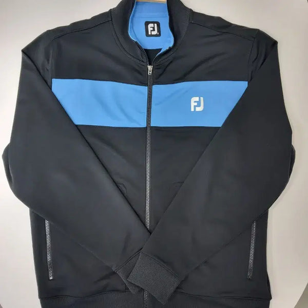 [BUNJANG] FootJoy Golf Full Zip Jacket Black/Blue / 풋조이 골프집업 자켓 블랙 /블루