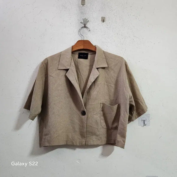 [BUNJANG] Puppy J Khaki Short-Sleeve Blazer / 퍼피제이 카키색 반팔 블레이저