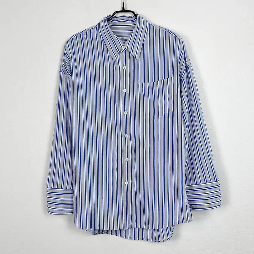 [BUNJANG] System Oversized Stripe Shirt / 시스템 오버핏 스트라이프 셔츠 남방 한섬 남95 라덴 빈티지