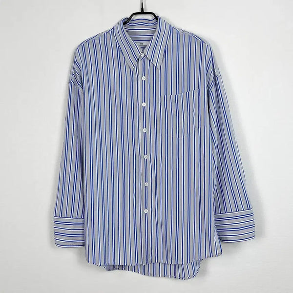 [BUNJANG] System Oversized Stripe Shirt / 시스템 오버핏 스트라이프 셔츠 남방 한섬 남95 라덴 빈티지