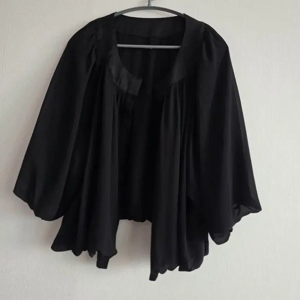 [BUNJANG] Black Chiffon Cardigan / 블랙 쉬폰 가디건