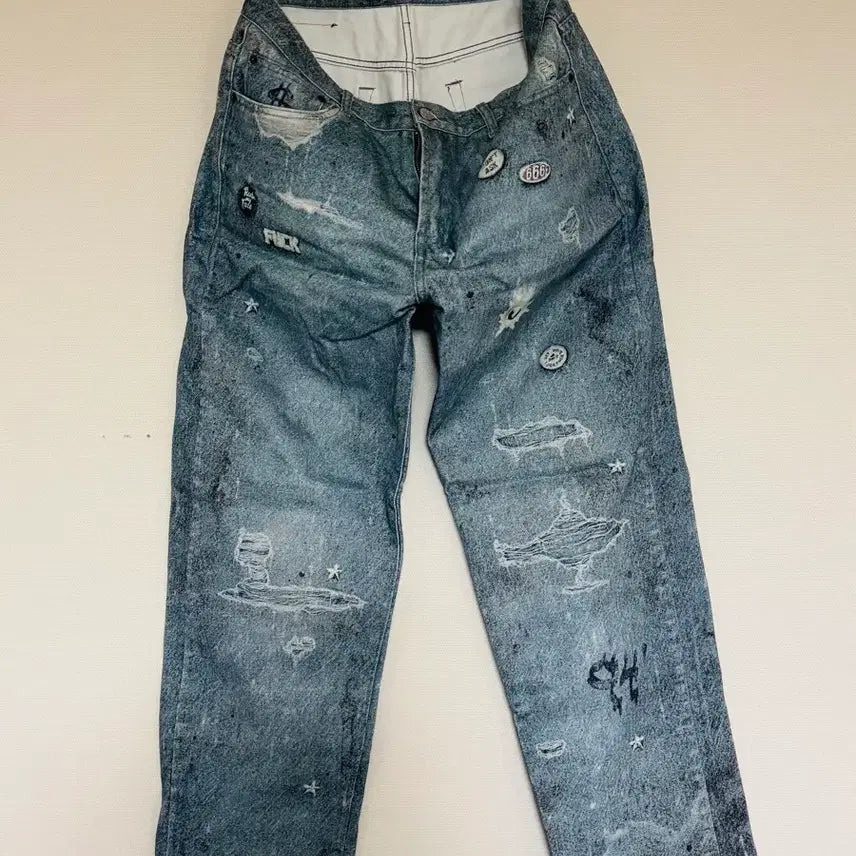 [BUNJANG] Supreme Trompe L'oeil Loose Fit Denim Pants / SUPREME 루즈핏 진 데님 팬츠