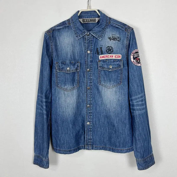 [BUNJANG] Jeep Vintage Denim Shirt Women's S / 지프 빈티지 데님 청 셔츠 남방 여S 90 라덴 빈티지