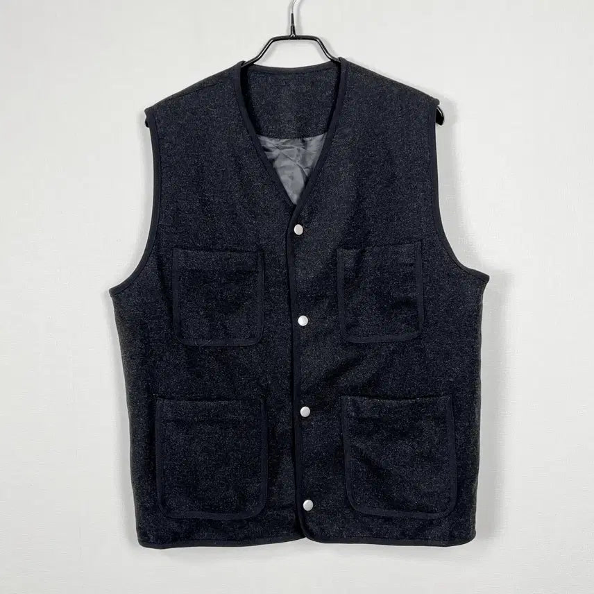 [BUNJANG] 8seconds Dark Gray Pocket Vest L / 에잇세컨즈 포켓 조끼 베스트 그레이 남100 L 라덴 빈티지
