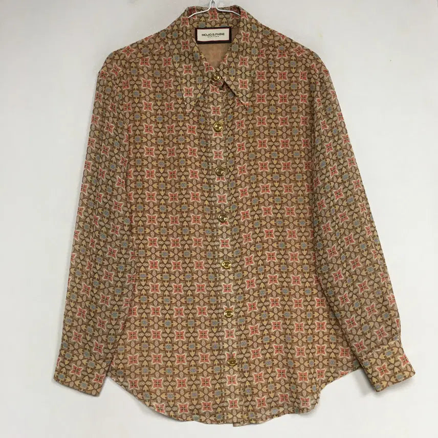 [BUNJANG] Moje Espoir Pattern Chiffon Blouse Size 55 / 모조에스핀 패턴 쉬폰 블라우스 55