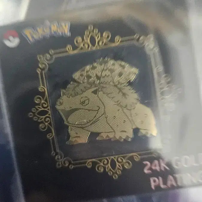 [BUNJANG] Pokemon Venusaur 24K Gold Plated Sticker / 포켓몬 24K 이상해꽃 금도금 스티커