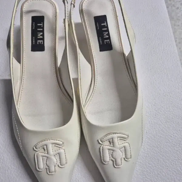 [BUNJANG] Time Mule Slingback Heels - White / 타임 뮬 슬링백 힐 화이트