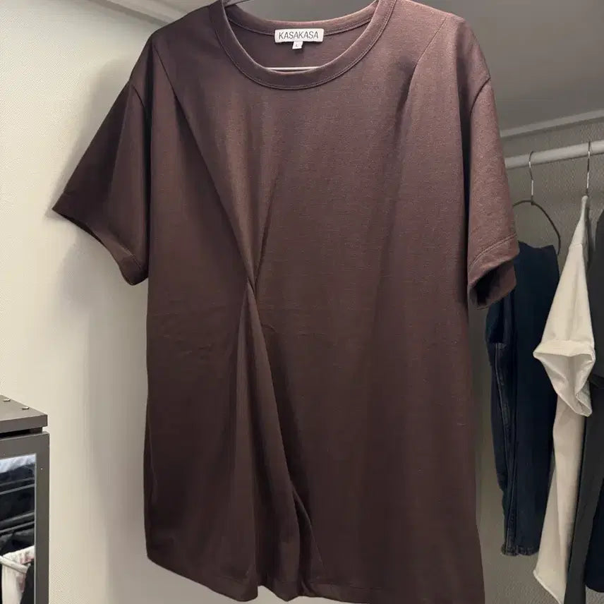 [BUNJANG] Casaca Brown Asymmetric Draped T-Shirt / 카사카사 Brown Asym Draped T-Shirt 새상품