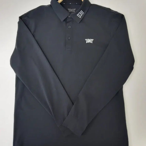 [BUNJANG] PXG 0311 Signature Line Spandex Performance Pique Polo Shirt Black / PXG 골프카라티 블랙 0311