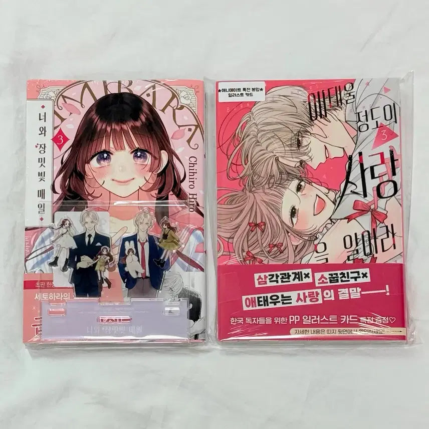 [BUNJANG] Sealed "A Day of Roses" Vol. 3 with Aladin Exclusive & "Love That Burns" Vol. 3 with Animate Exclusive Set / 미개봉) 너와 장밋빛 매일 3권 알라딘 특전+애태울 정도의 사랑을 알아라 3권 애니메이트