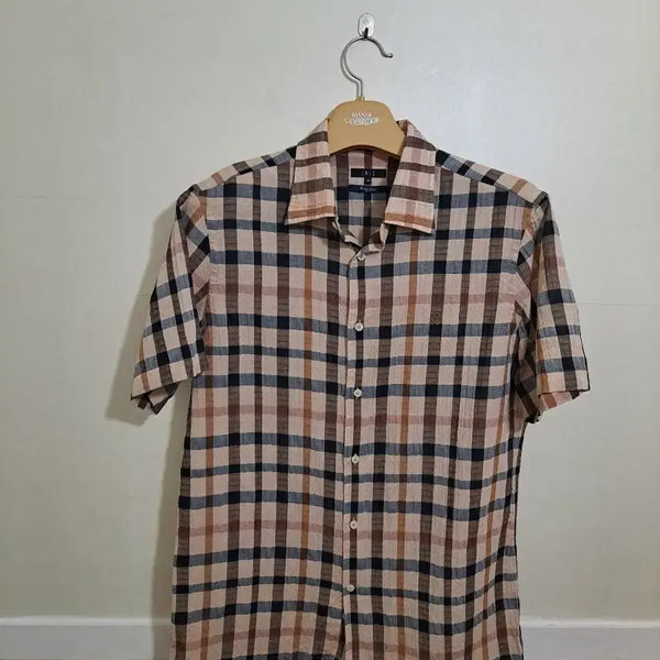 [BUNJANG] Daks Check Short Sleeve Shirt Size 105 / 닥스 체크 반팔 셔츠 105사이즈