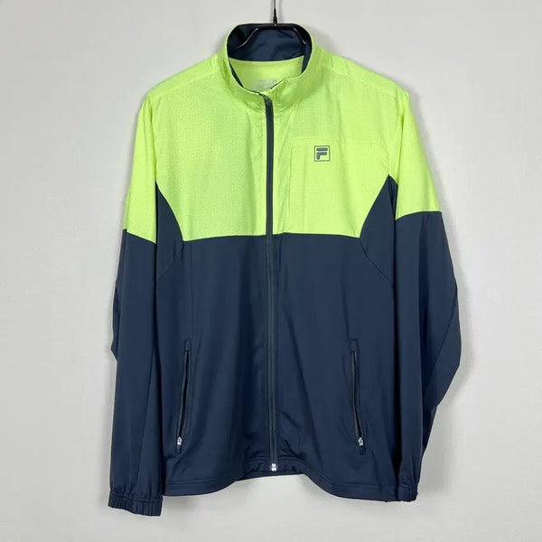 [BUNJANG] Fila Neon Navy Spandex Training Jacket Jumper Men's 100 (M) / 휠라 형광 네이비 스판 트레이닝 자켓 점퍼 남100 M 라덴 빈티지