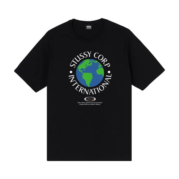 [BUNJANG] Stussy Utopia International "Earth" Short Sleeve T-Shirt Black / 스몰) stussy 스투시 유토피아 인터내셔널 지구 반팔티 블랙