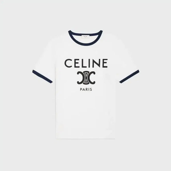 [BUNJANG] Celine Paris Logo T-Shirt White M / 셀린느 파리 티셔츠 화이트 네이비 블랙 2X872671Q M사이즈