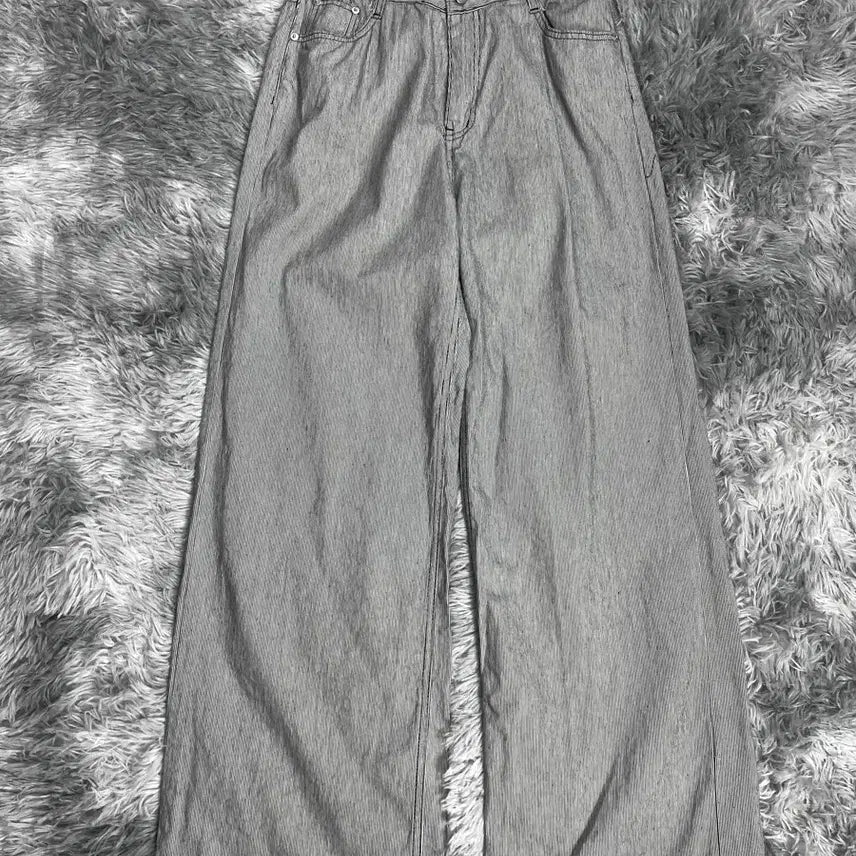 [BUNJANG] Vintage Archive Stripe Wide Cotton Pants / 빈티지 아카이브 스트라이프 와이드 코튼 팬츠 y 6485