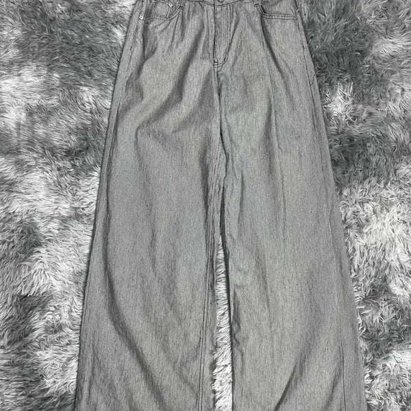 [BUNJANG] Vintage Archive Stripe Wide Cotton Pants / 빈티지 아카이브 스트라이프 와이드 코튼 팬츠 y 6485