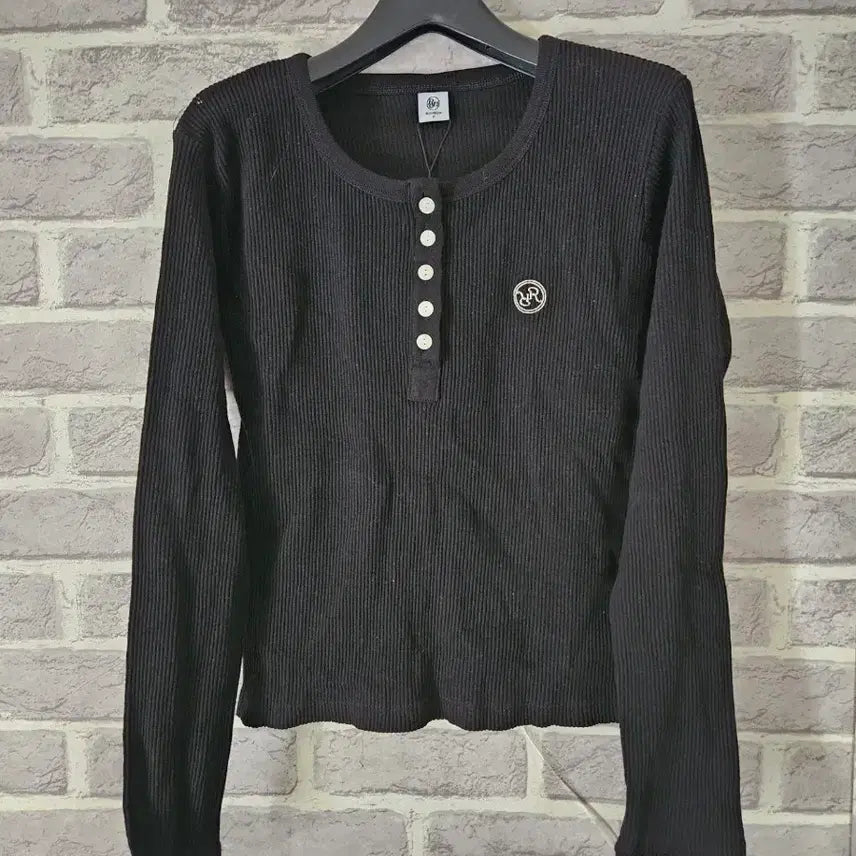 [BUNJANG] Ronron Black Ribbed Round Knit / 론론 블랙 골지라운드 니트/새옷/알뜰한여우