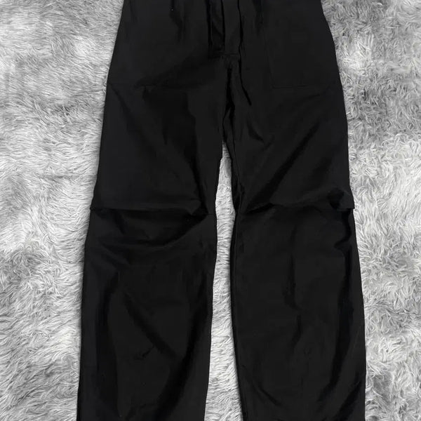 [BUNJANG] Uniform Bridge Nylon Wide Banding Fatigue Pants Black / 유니폼 브릿지 나일론 와이드 밴딩 퍼티그 팬츠 블랙y 6487