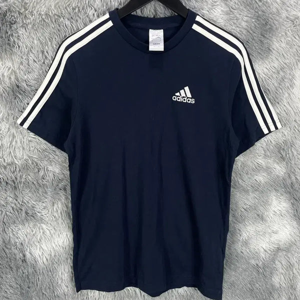 [BUNJANG] Adidas Embroidered Logo Classic Three Stripe Original Short Sleeve T-Shirt / 아디다스 자수로고 클래식 삼선 스트라이프 오리지널 반팔 티셔츠y 6488