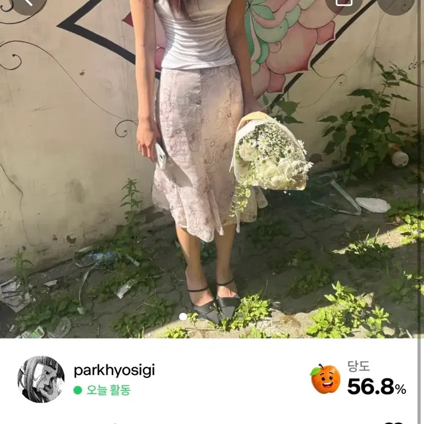 [BUNJANG] Eroiizi Vintage Flower Skirt / 이알로이지 빈티지 플라워 스커트