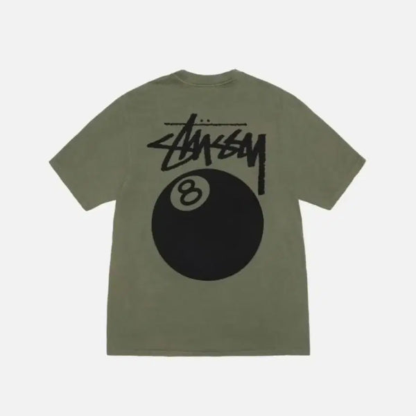 [BUNJANG] Stussy 8 Ball Pigment Dyed T-Shirt Olive / 스투시 8볼 피그먼트 다이드 티셔츠 올리브