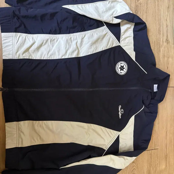 [BUNJANG] Champion Windbreaker Jacket Navy Beige XL / 챔피온 바람막이 네이비 베이지 XL