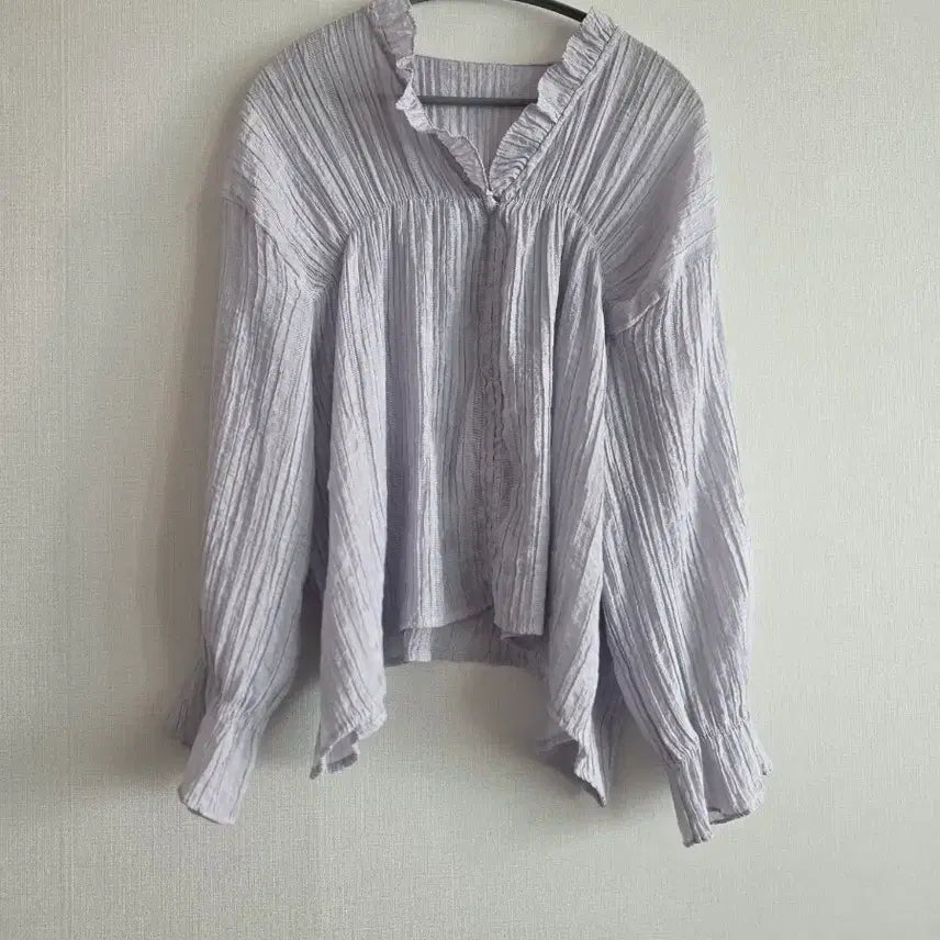 [BUNJANG] Frill Blouse Lavender / 프릴 블라우스 연보라