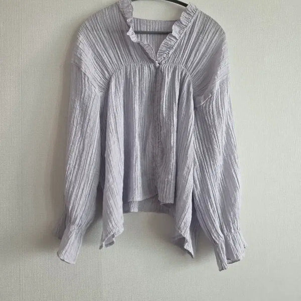 [BUNJANG] Frill Blouse Lavender / 프릴 블라우스 연보라