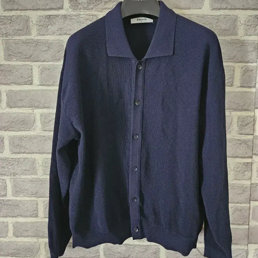 [BUNJANG] 8SECONDS Men's Navy Cardigan L / 에잇세컨즈 남성 네이비 카라가디건L/알뜰한여우
