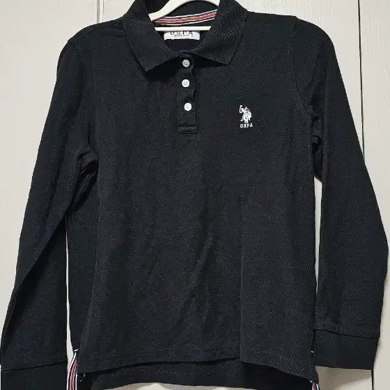 [BUNJANG] USPA Black Long-Sleeve Polo Shirt / USPA 폴로 셔츠 블랙 긴팔