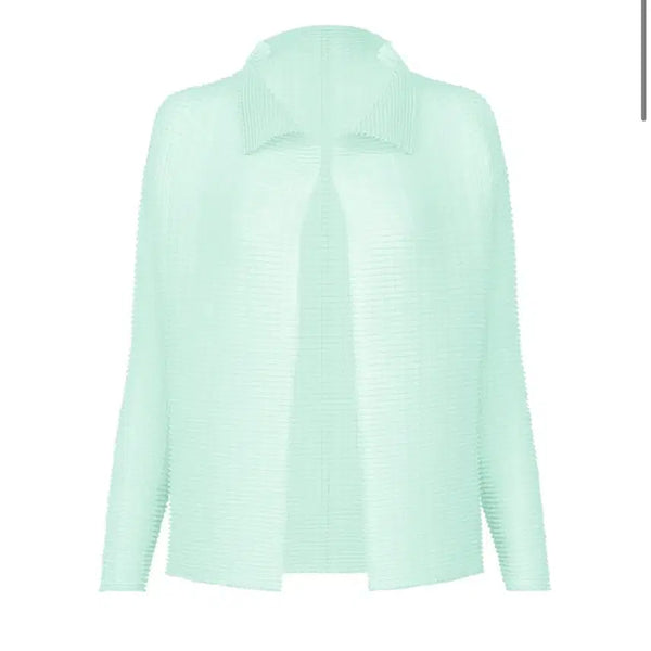 [BUNJANG] Issey Miyake July Woolly Pleats Cardigan Sky Blue / 이세이미야케 울리 가디건 7월 민트 스카이블루 새상품