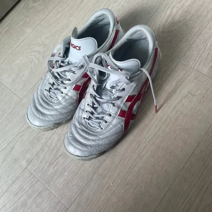 [BUNJANG] Asics C3 TF Futsal Shoes White/Red / 아식스 c3 TF 흰색/빨간색