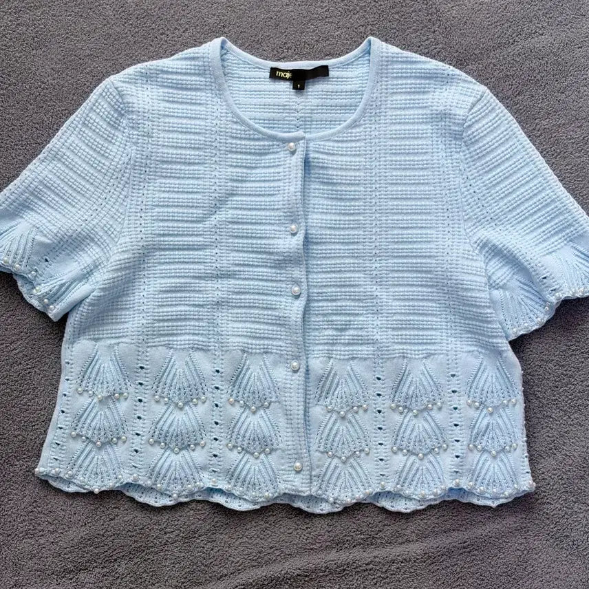 [BUNJANG] Maje Pearl Detail Knit Cardigan / 마쥬 진주 장식 니트 가디건