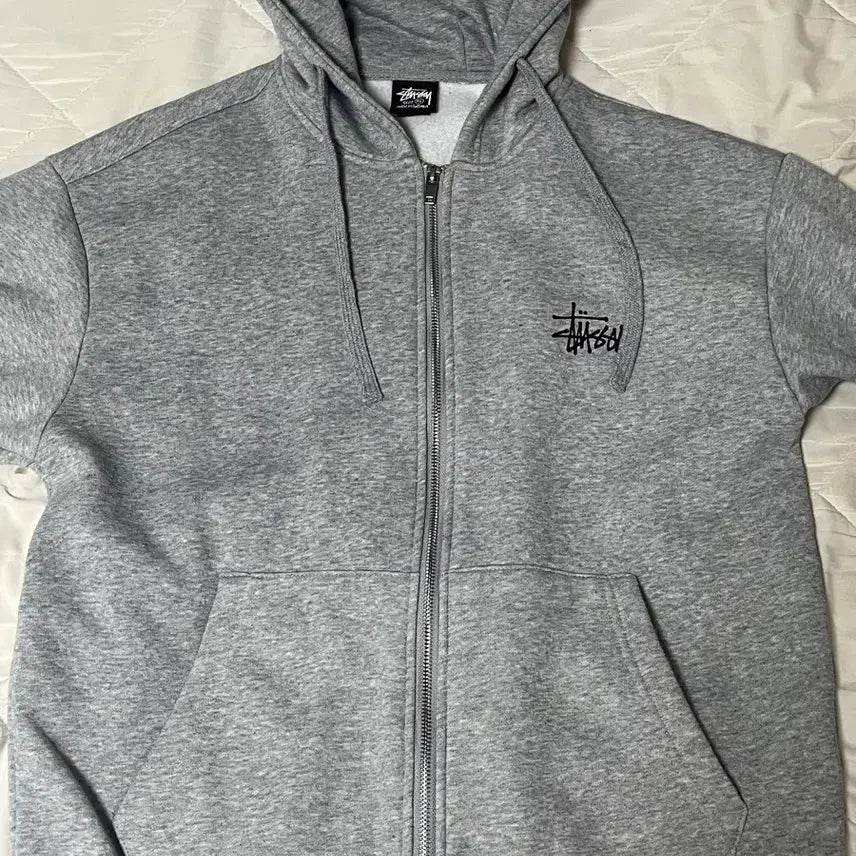 [BUNJANG] Stussy Grey Zip-Up Hoodie / 스투시 그레이 후드집업