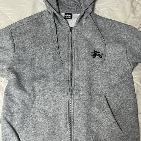 [BUNJANG] Stussy Grey Zip-Up Hoodie / 스투시 그레이 후드집업